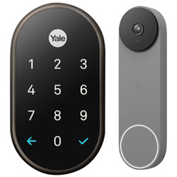 Google Wire-free Home Security Bundle - Google Nest x Yale Smart Lock & Wire-free Video Doorbell
