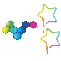 GE Cync Dynamic Effects Hexagon 7 Light Panels - Smarter Kit & 2 Neon Shape Smart Light Strips