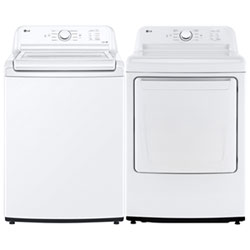 LG 4.8 Cu. Ft. High Efficiency Impeller Top Load Washer & Dryer - White
