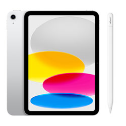 Apple iPad 10.9" 64GB with Wi-Fi 6 (10th Generation) with Pencil - Silver/White