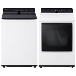 LG 6.3 Cu. Ft. High Efficiency Top Load Impeller Washer & 7.3 Cu. Ft. Electric Dryer - Alpine White