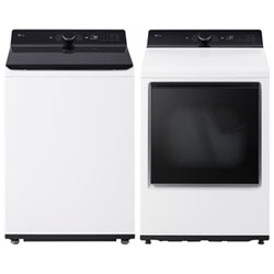 LG 6.1 Cu. Ft. High Efficiency Top Load Agitator Washer & 7.3 Cu. Ft. Electric Dryer - Alpine White