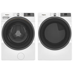 Whirlpool 4.5 Cu. Ft. Front Load Steam Washer & 7.4 Cu. Ft. Electric Steam Dryer- White