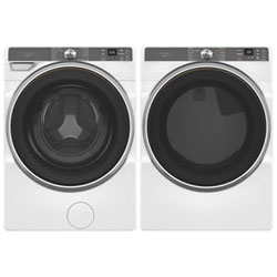 Whirlpool 5.0 Cu. Ft. Front Load Steam Washer & 7.4 Cu. Ft. Electric Steam Dryer - White