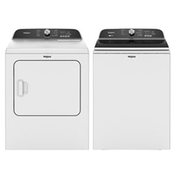 Whirlpool 6.1 Cu. Ft. 2-in-1 High Efficiency Top Load Washer & 7.0 Cu. Ft. Electric Dryer - White