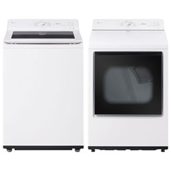 LG 5.8 Cu. Ft. High Efficiency Top Load Impeller Washer & 7.3 Cu. Ft. Sensor Dry Electric Dryer - Alpine White