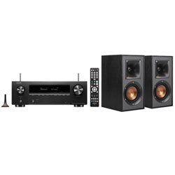 Denon AVR-X1700H 7.2 Channel 4K UHD Network AV Receiver w/ Klipsch 50-Watt Bookshelf Speakers - Pair