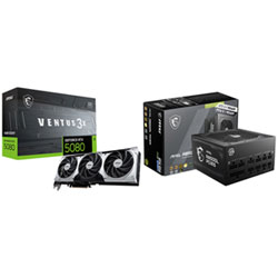 MSI GeForce RTX 5080 Ventus 3X OC PLUS 16GB GDDR7 Video Card & MAG A850GL 850W Fully Modular Power Supply