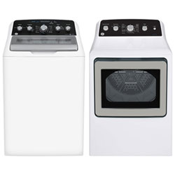 GE 4.9 Cu. Ft. Top Load Washer & 7.2 Cu. Ft. Electric Dryer - White