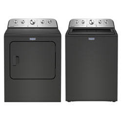 Laveuse À Chargement Par Le Haut He 5,5 Pi³ Et Sécheuse À Gaz À Vapeur 7 Pi³ Pet Pro De Maytag - Noir Volcan