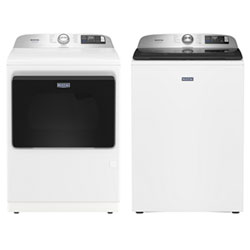 Laveuse À Chargement Par Le Haut He 6 Pi³ Et Sécheuse À Gaz À Vapeur 7,4 Pi³ Pet Pro De Maytag - Blanc
