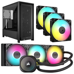 Corsair Nautilus 360 RS ARGB Liquid CPU Cooling System w/ Triple Case Fan Kit & ATX Computer Case - Black