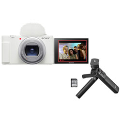 Sony ZV-1 II Content Creator Vlogger Camera with 18-50mm Lens & Vlogger Accessory Kit - White