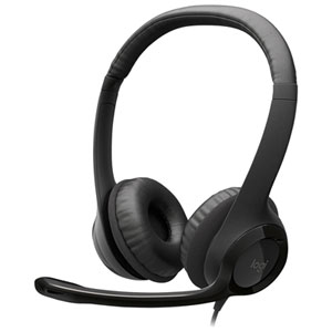 Logitech H390 Wired Headset with Noise Cancelling Microphone for PC - Black