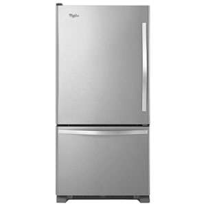 Whirlpool 30" 18.7 Cu. Ft. Bottom Freezer Energy Star Refrigerator with LED Lighting - Stainless Steel