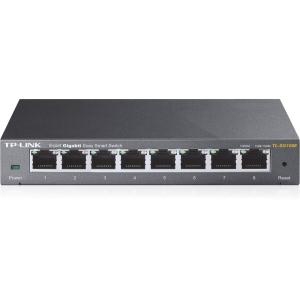 TP-LINK TL-SG108E 8-Port Gigabit Easy Smart Switch, 8 10/100/1000Mbps RJ45 ports, MTU/Port/Tag-based VLAN, QoS, IGMP Snooping