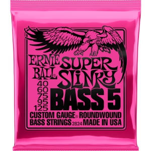 Ernie Ball Super Slinky 5-String Nickel Wound Electric Bass Guitar Strings - 40-125 Gauge