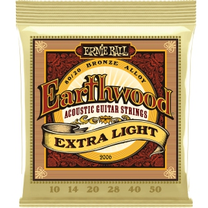 Ernie Ball Earthwood 80/20 Bronze Acoustic Guitar Strings - Extra Light 10-50