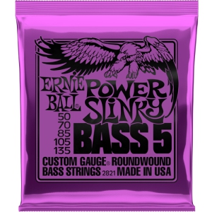 Ernie Ball Power Slinky 5-String Nickel Wound Electric Bass Guitar Strings - 50-135 Gauge
