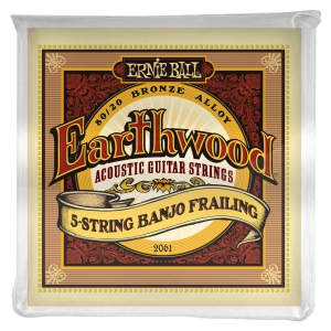 Ernie Ball P02061 Earthwood 5-String Banjo Frailing Loop End 80/20 Bronze Acoustic Guitar Strings