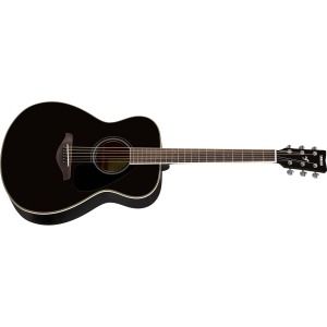Yamaha FS820 Small Body Acoustic Guitar w/ Solid Spruce Top - Black Gloss