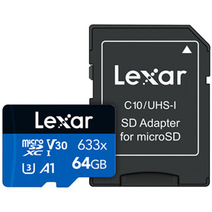 Lexar 633x 64Go 100Mo/s Carte mémoire microSDXC Classe 10