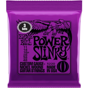 Ernie Ball Power Slinky Nickel Wound Electric Guitar Strings - 11-48 3 Pack