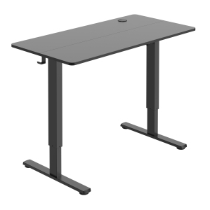 Duramex (TM) Single Motor 2 Segments Max. Height 1220MM Electric Sit Stand Desk Frame with 120cm x 60cm / 47" x 23.6" 2 Pieces Black Table Top with Memory Controller