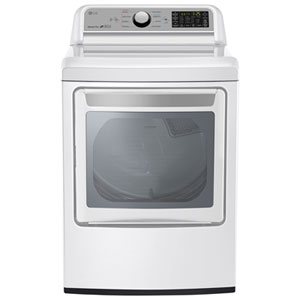 LG 7.3 Cu. Ft. Electric Dryer with Moisture Sensing, Steam, Energy Star & Wi-Fi (DLEX7200W) - White