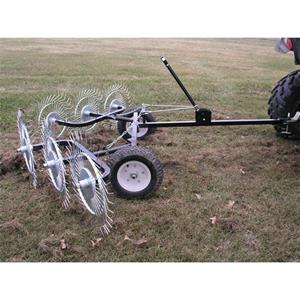 Yard Tuff ACR-500T V-Style Acreage Rake Dethatcher - 60 Inch Path 6 Tine Reels