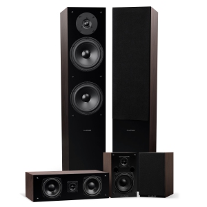 Fluance SXHTBW 5 Speaker Surround Sound Home Theater System - Natural Walnut