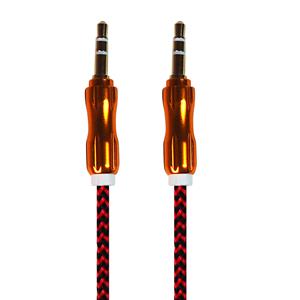Exian Audio AUX 3.5mm Nylon Braid Knitted Cable 1 Meter in Red