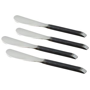 Elegance Gibraltar 4-pc Pate Knives Set (2 Tone Black Matte & Stainless Steel)