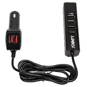 Linke SMART-IC Technology Quick Charge 3.0 60W 6 Port 1.5M Extended USB Cable Rapid Charging Car Charger