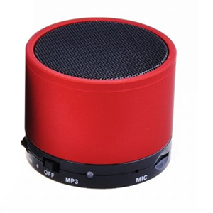 GlobalTone Mini Portable Bluetooth Speaker Bass Xpansion System (BXS) with MP3 play and Micro SD card slot Red