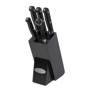 Oceanstar KS1200 Contemporary 6-Piece Knife Set with Block Elegant Black