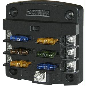 Blue Sea 5033 ST Blade Fuse Block w/out Cover - 6 Circuit w/out Negative Bus