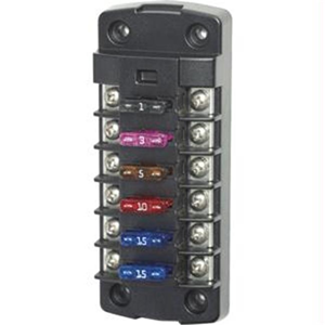 Blue Sea 5037 ST Blade Fuse Block w/o Cover - 6 Circuit Independent w/o Negetive Bus