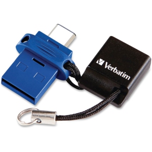 Verbatim 32GB Store 'n' Go Dual USB 3.0 Flash Drive for USB-C Devices - Blue (99154)