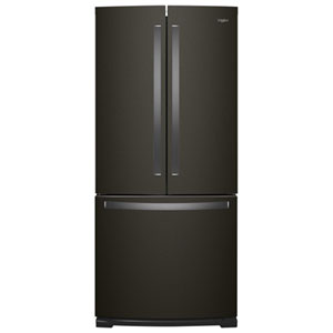 Whirlpool 30" 19.7 CuFt French Door Refrigerator w/ LED Lighting (WRF560SFHV)-Black Stainless Steel