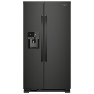 Whirlpool 33" 21.2 Cu. Ft. Side-by-Side Refrigerator w/ Ice & Water Dispenser (WRS321SDHB) - Black
