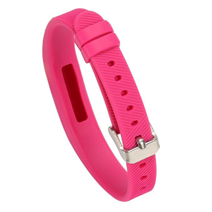 Fitbit Flex 2 Silicone Rubber w Polished Buckle in Dark Pink