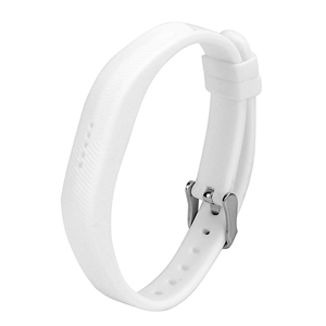 Fitbit Flex 2 Silicone Rubber w Polished Buckle in White