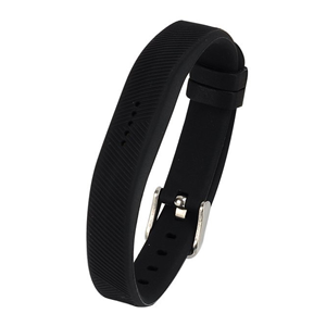 Fitbit Flex 2 Silicone Rubber w Polished Buckle in Black