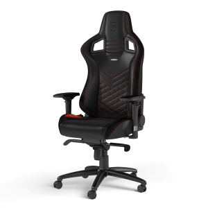 noblechairs EPIC Ergonomic Gaming/Office Chair - Adjustable Lumbar Support & Backrest Lockable Tilt PU Leather Supports up to 150 kg, Black/Red