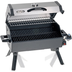 Martin Portable BBQ Grill - 14,000 BTU Tabletop Propane Gas Barbecue with Folding Legs and Lid for Outdoors, Camping, Parks, Backyard, RV