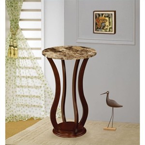 Coaster Round Faux Marble Top Plant Stand