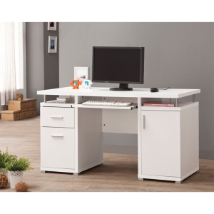 Coaster 2 Drawer Computer Desk in White
