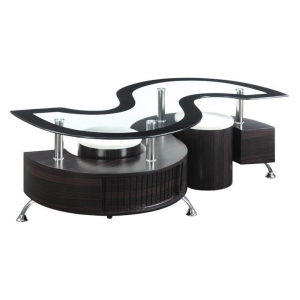 Coaster 3 Piece Coffee Table with Stools in Cappuccino