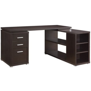 Coaster Yvette L Shaped Writing Desk in Cappuccino